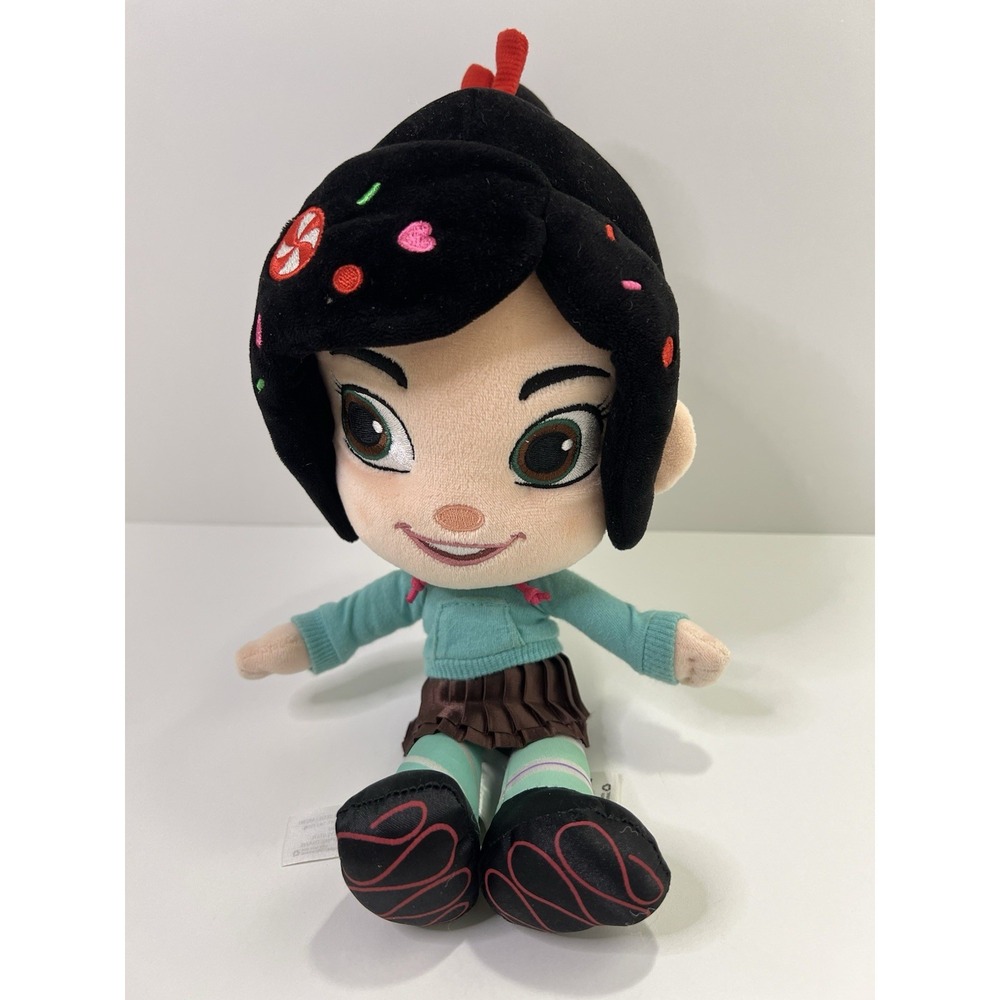 Disney Store Wreck-It Ralph Vanellope Von Schweetz 12" Plush Doll Stuffed Toy